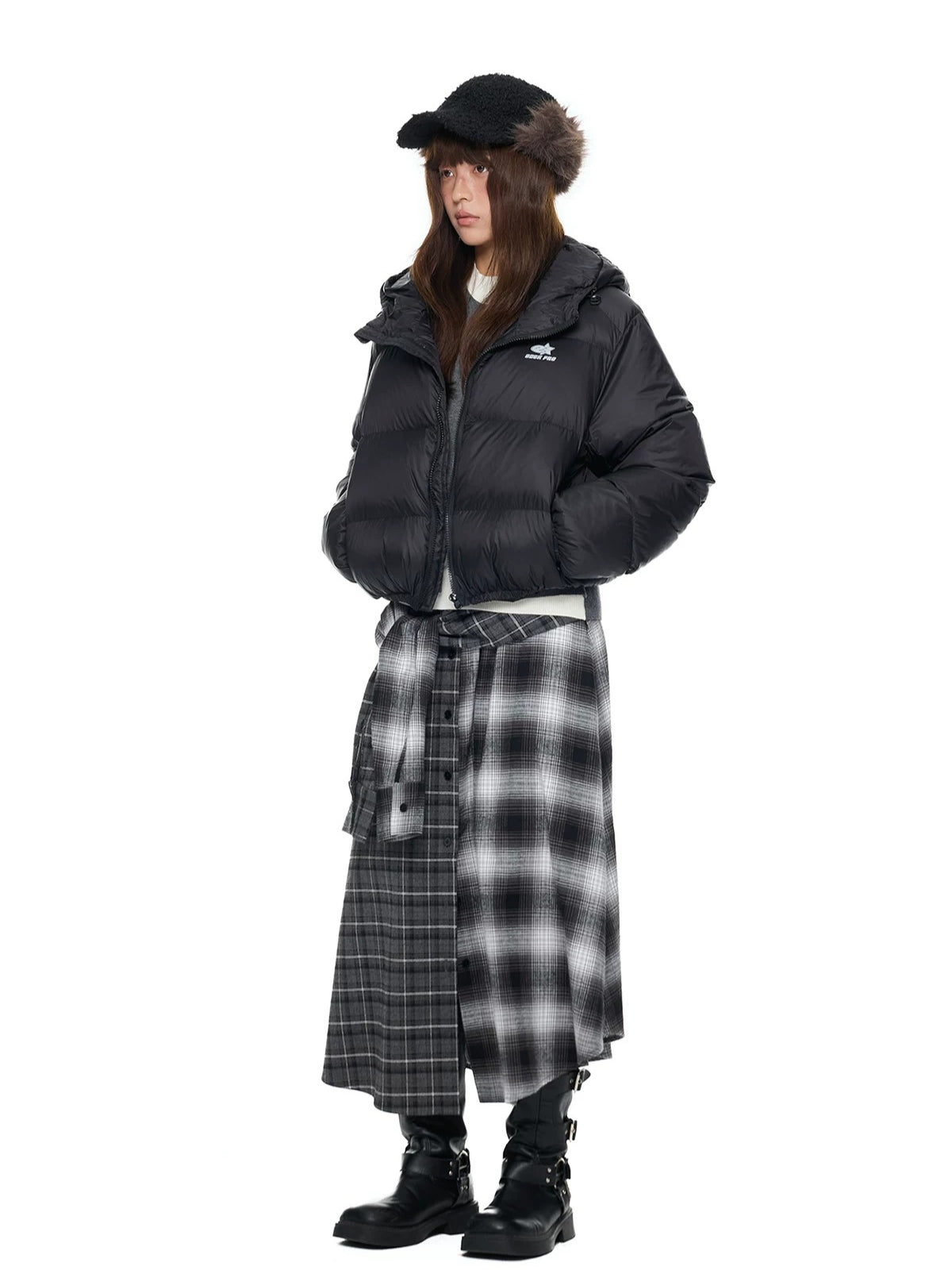 Maillard Cropped Down Puffer Jacket