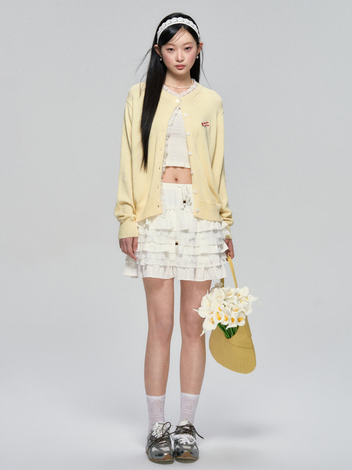 Rose Embroidery Knit Cardigan