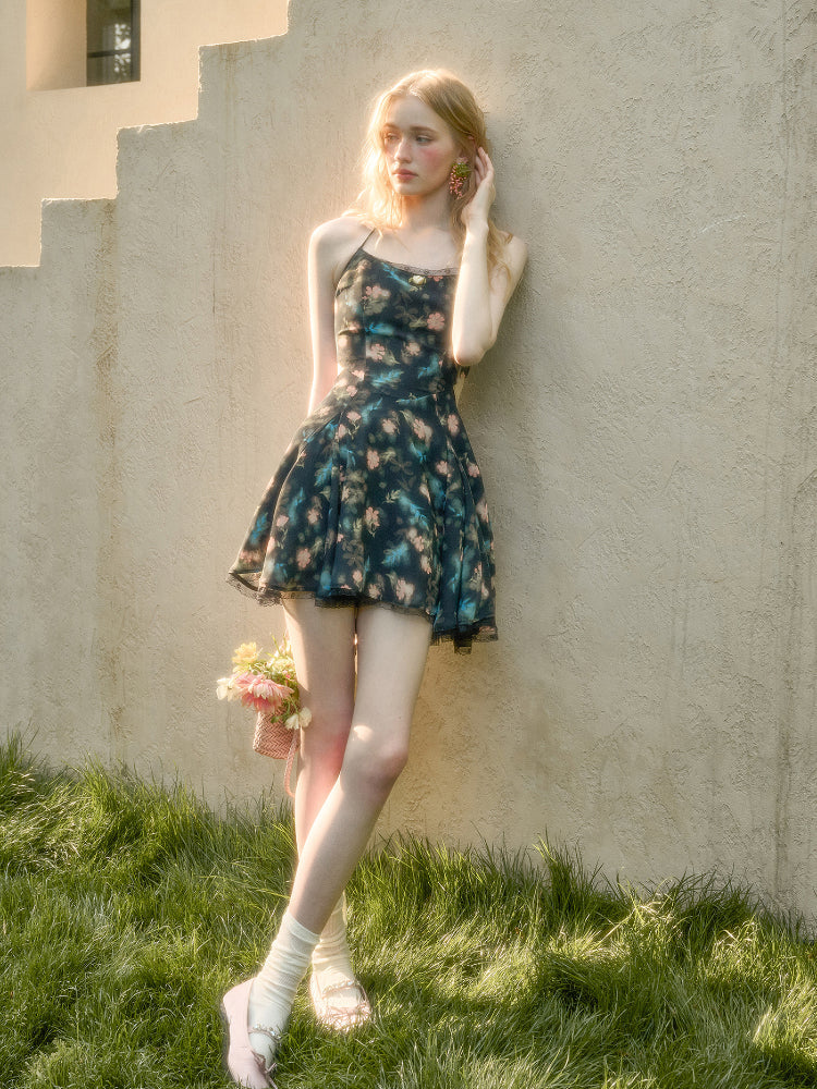 French Lace Bow Little Black Dress