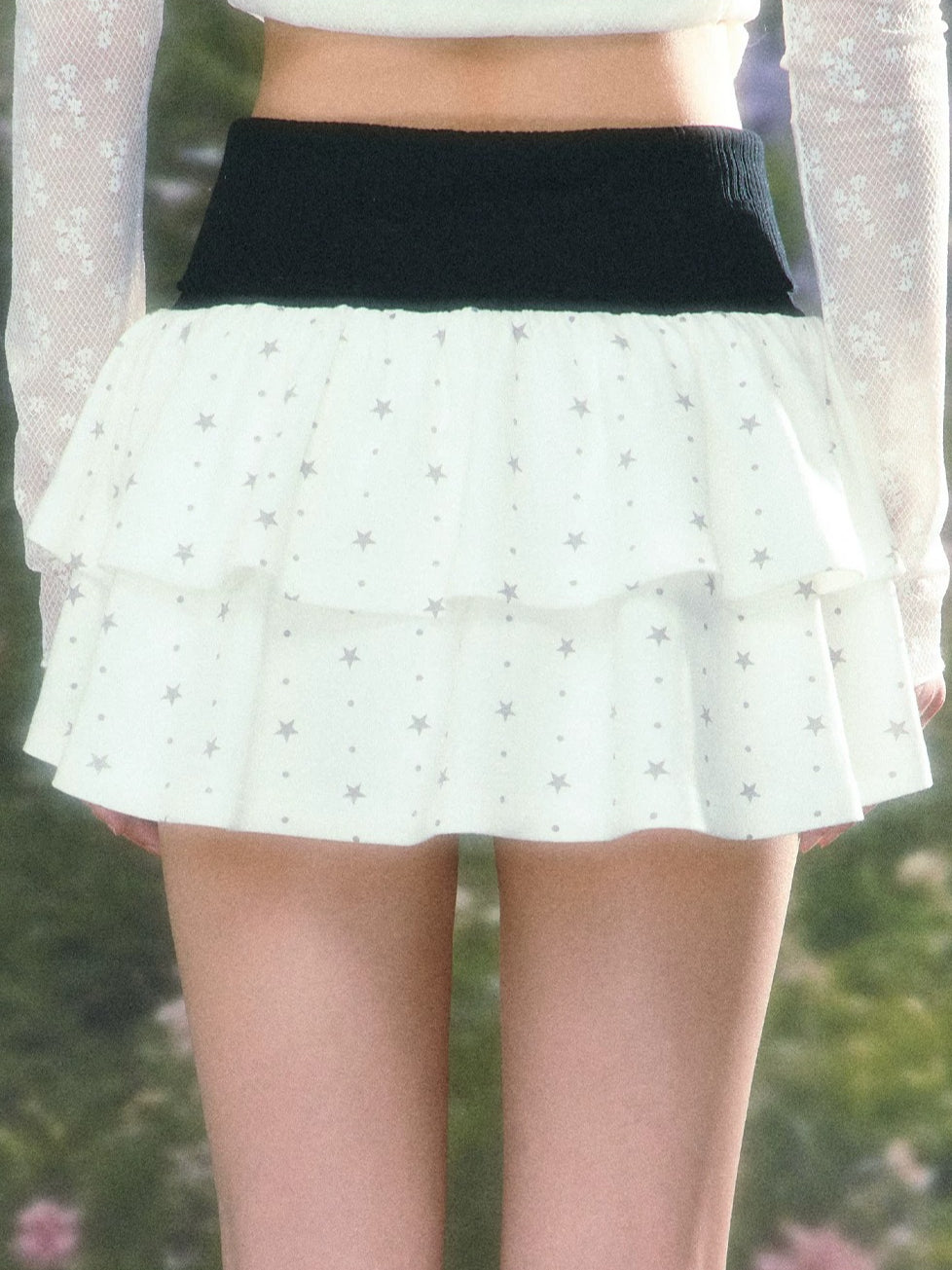 Star Print Mini Skirt
