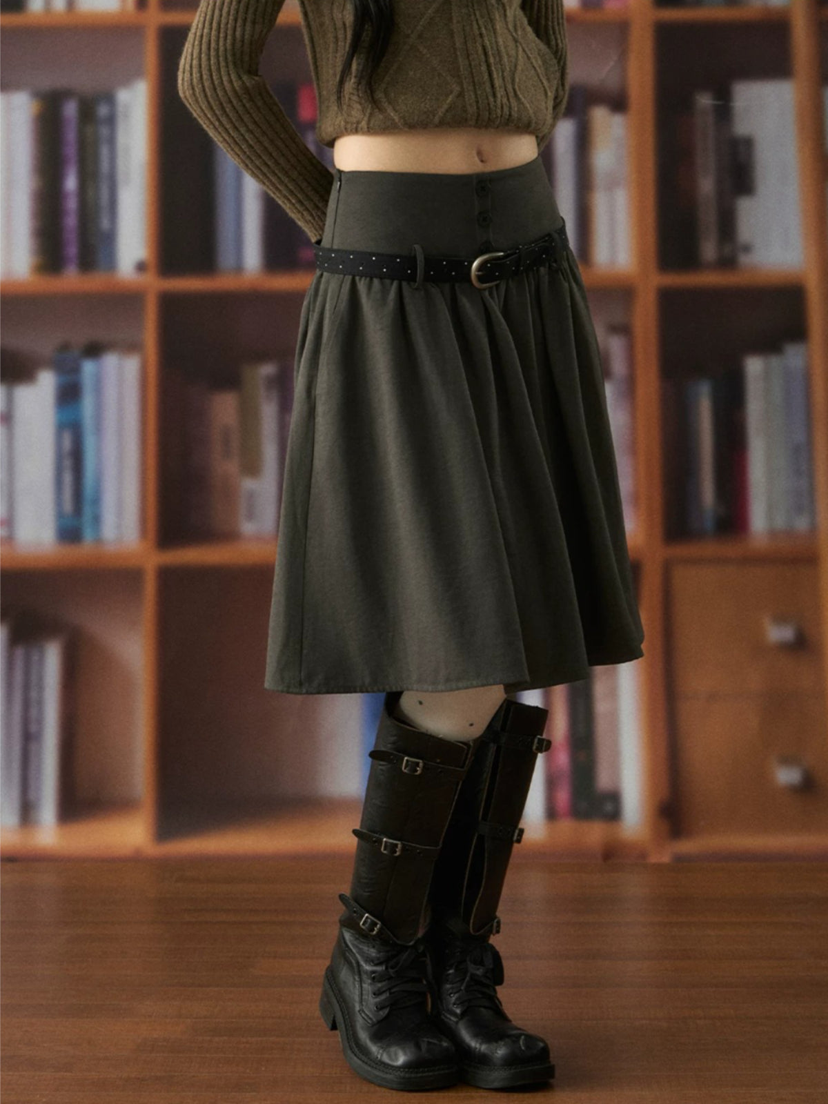 Vintage High Waist A Line Skirt