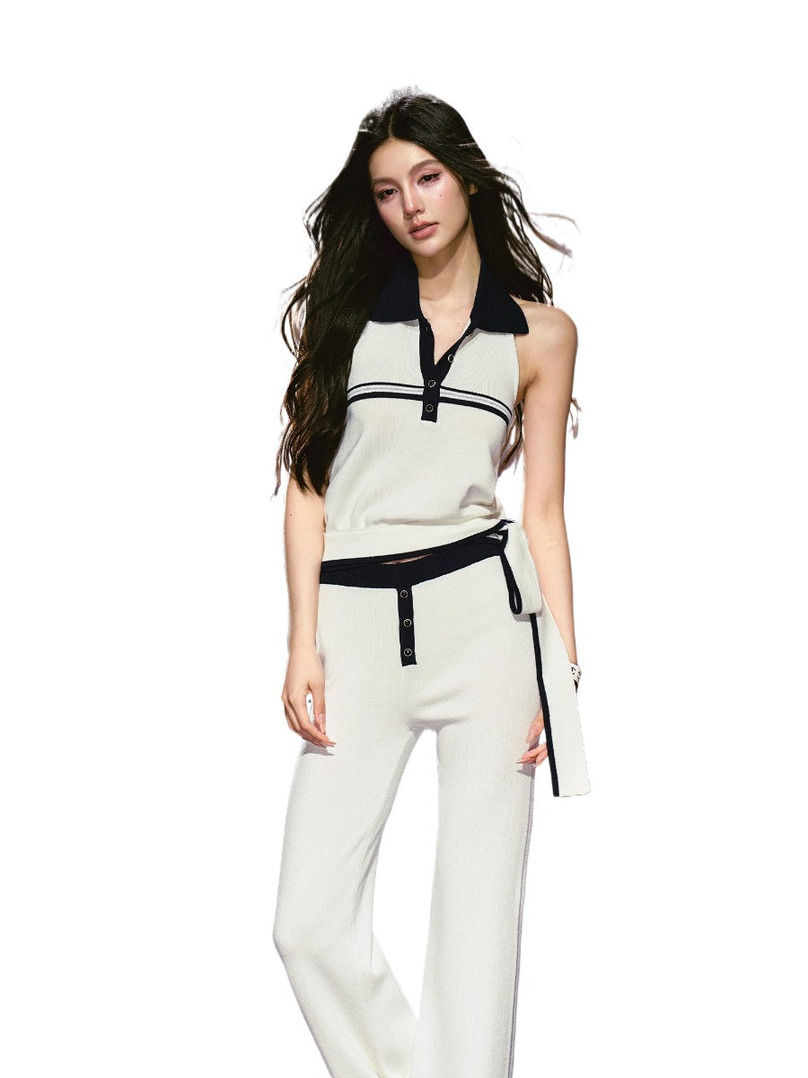 Halter Polo Knit Set