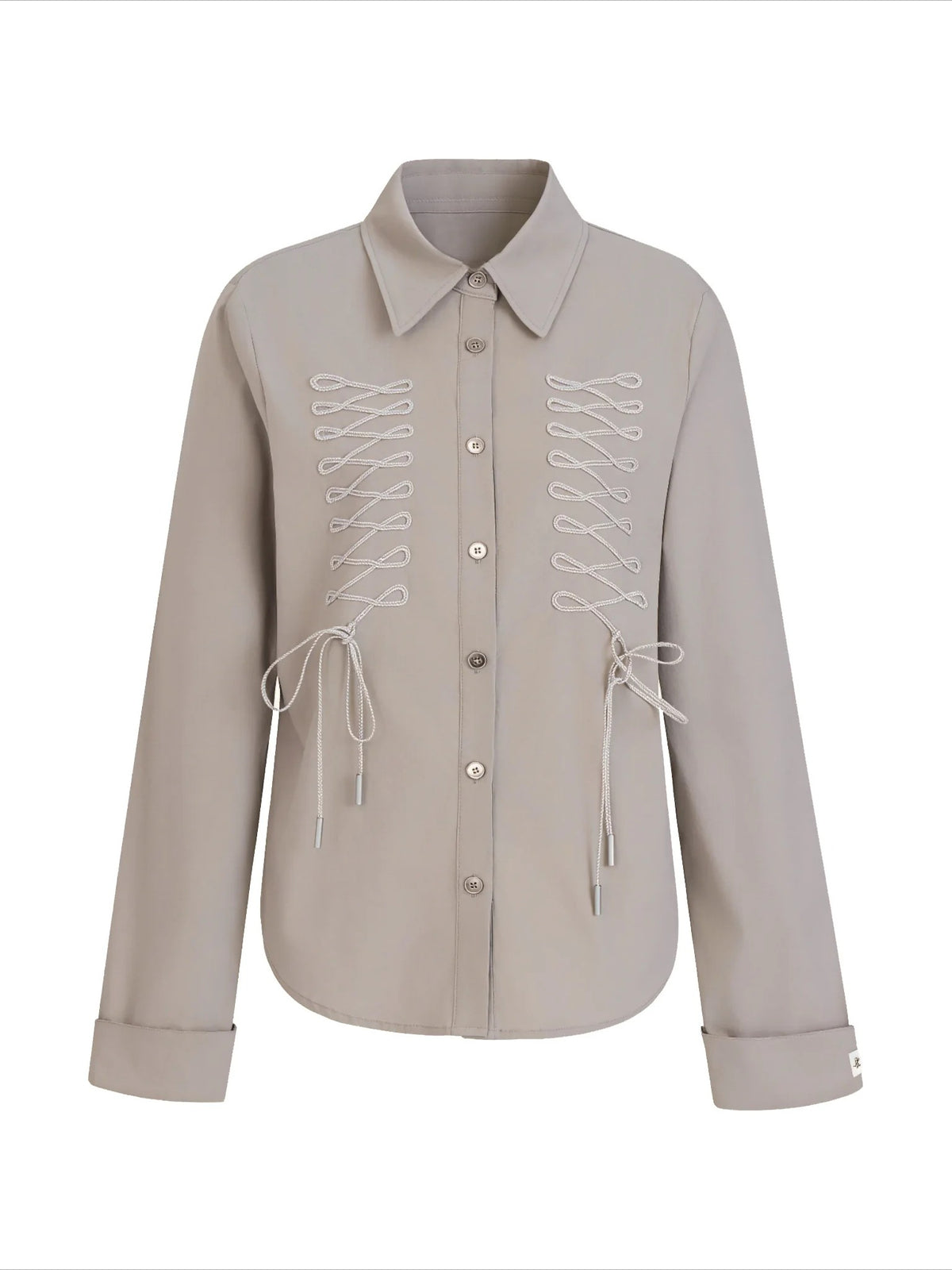 Lace-Up Bow Detail Relaxed Shirt
