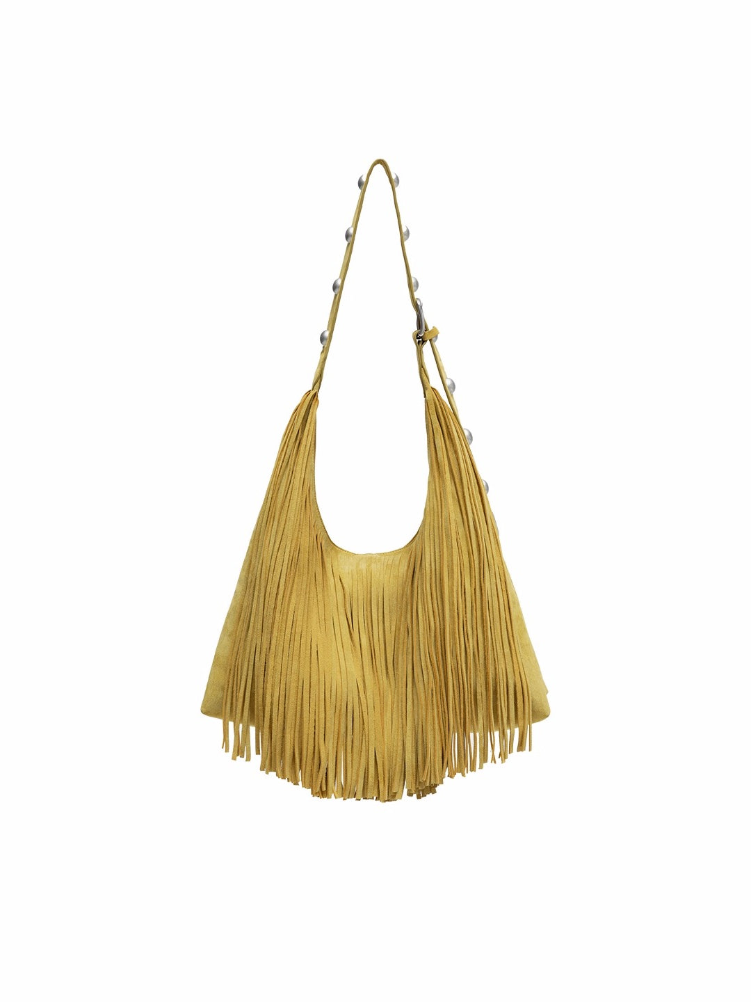 Suede Fringe Stud Tote