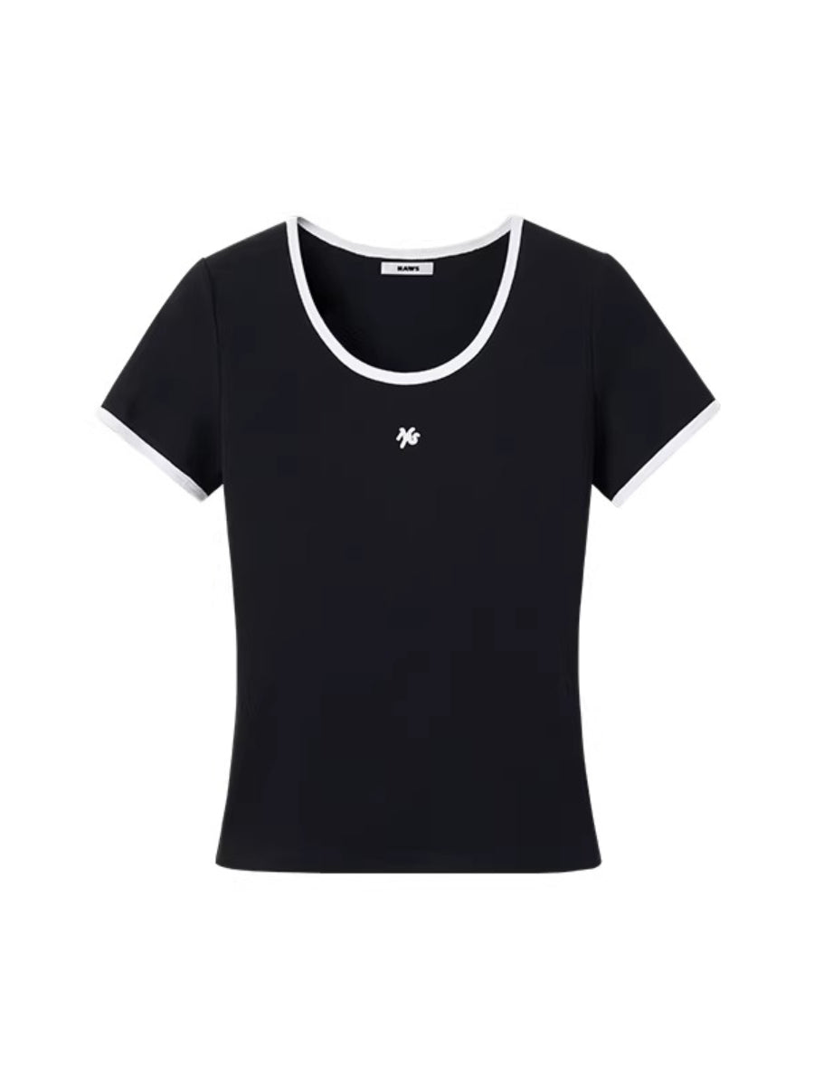Ghost Tee Contrast Ribbed Slim T-shirt
