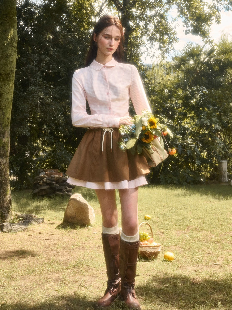 “Cloud” Natural Cotton Plaid Shirt