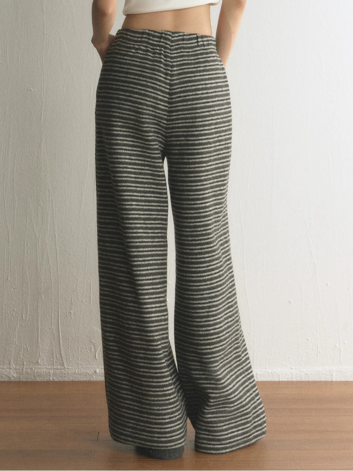Striped High Waisted Wide Leg Pants