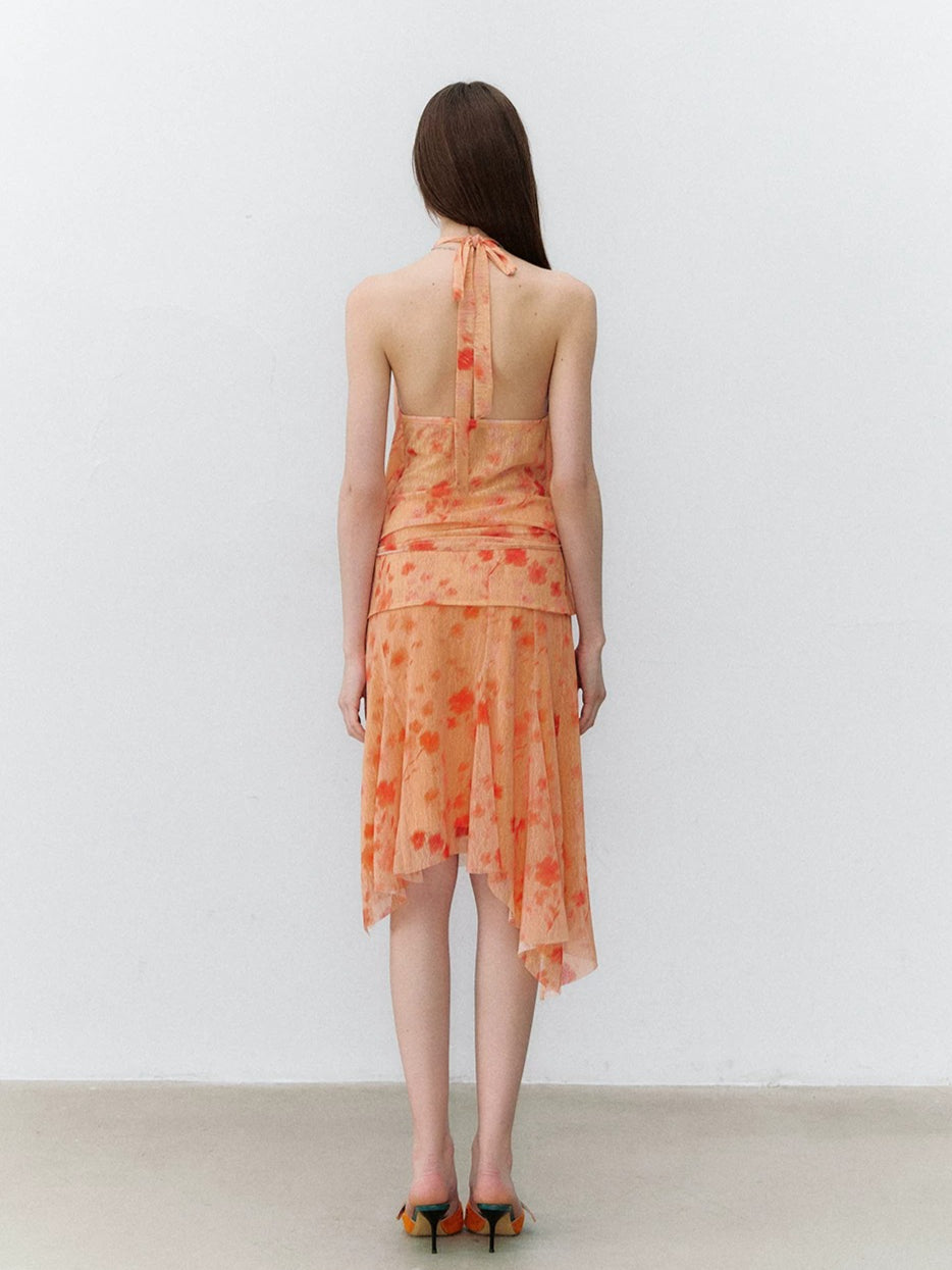 Floral Halter Top & Skirt Set