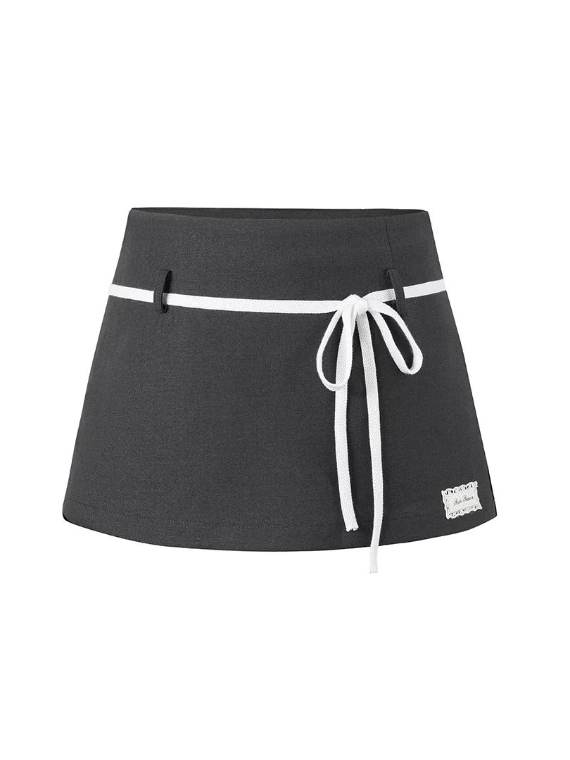 Contrast Drawstring Skort