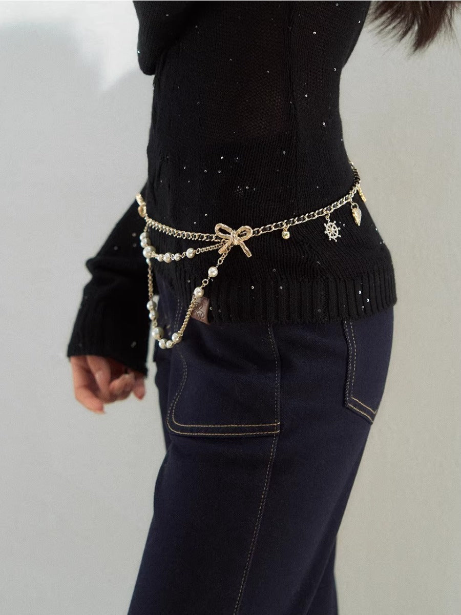 Layered Pearl Waist Chain