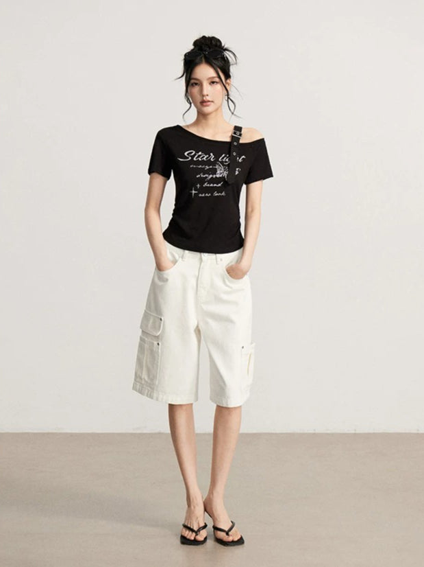 Cargo Denim Bermuda Shorts