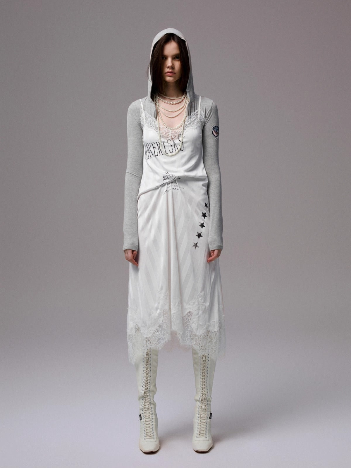 Hooded Zip Slim Long-Sleeve T-shirt