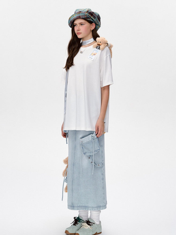 Short Sleeve Fashion Casual Solid Color Round Neck T-shirt