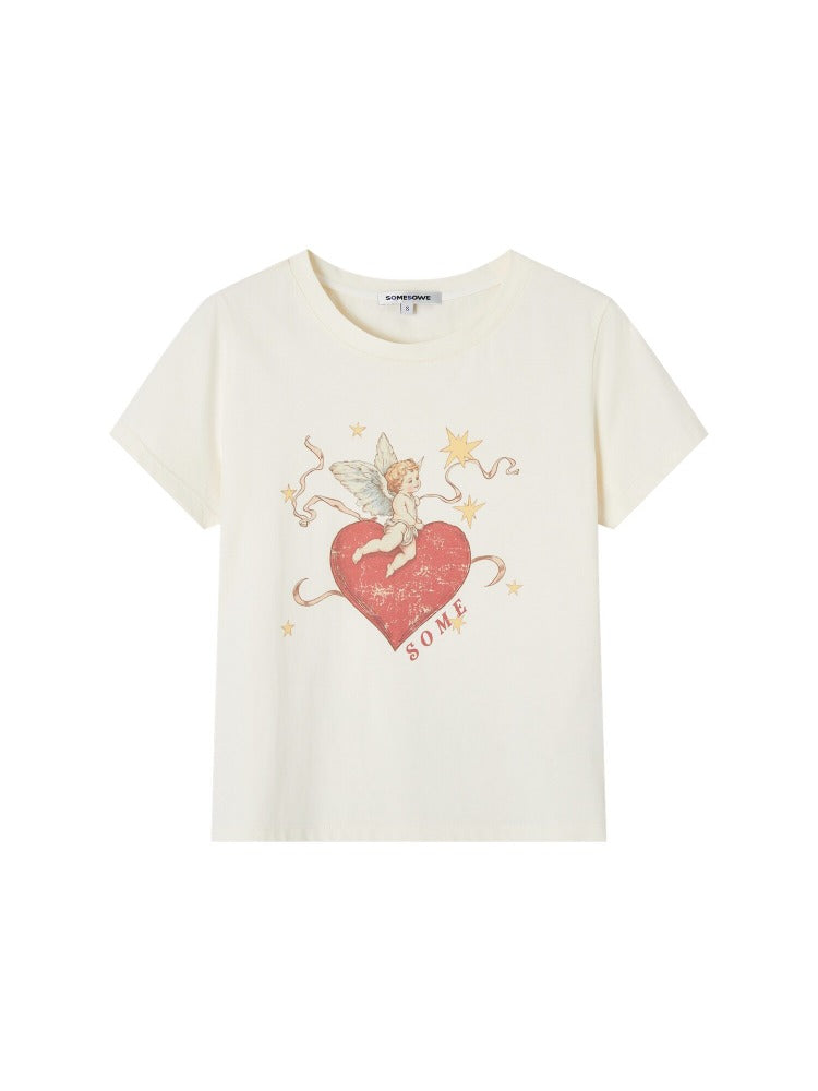 Cupid Heart Printed T-shirt