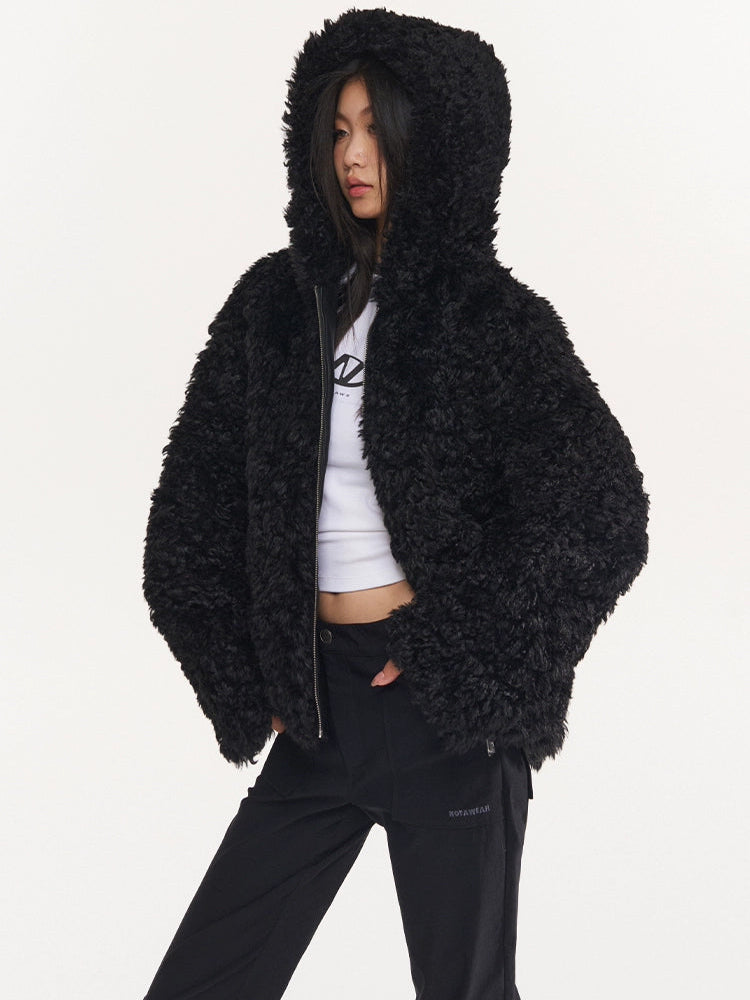 Oversize Faux Fur Hooded Coat