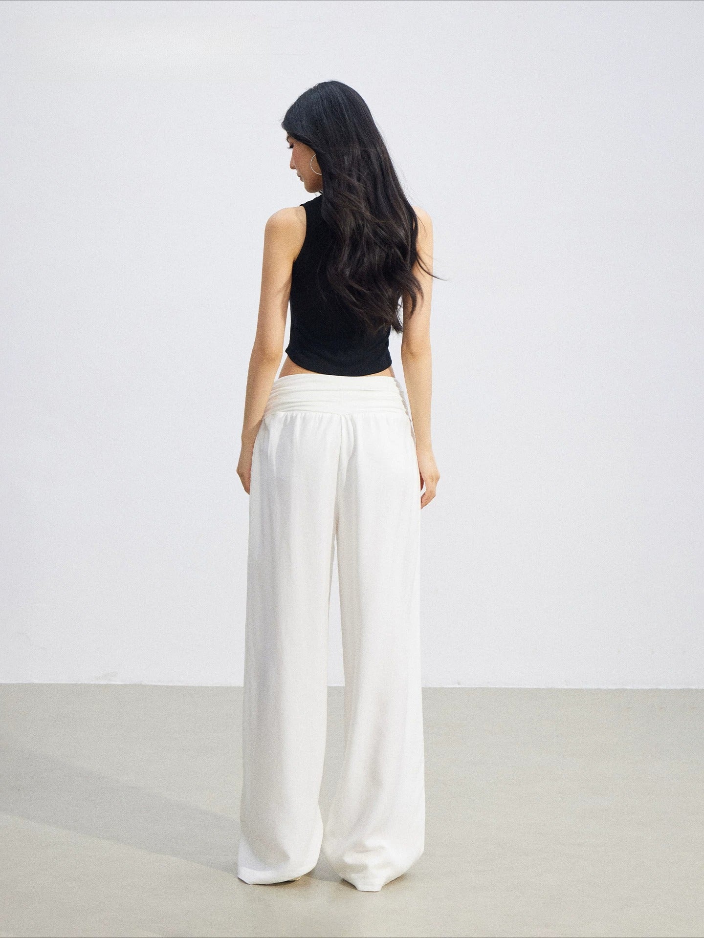 Ice Silk Drape Wide-Leg Pants
