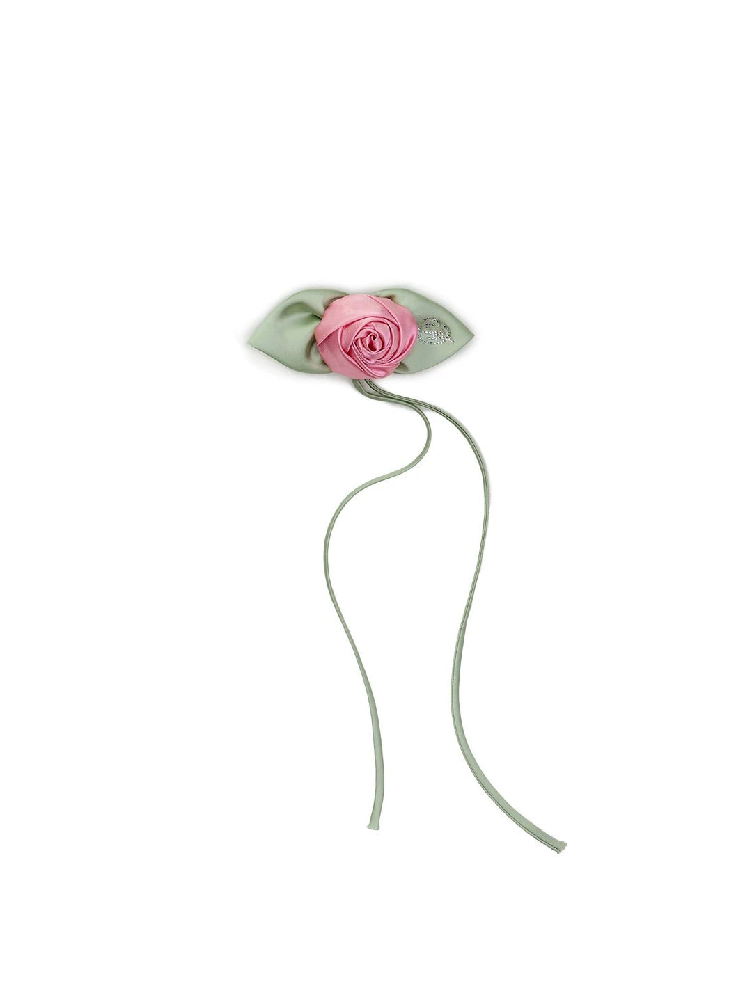 Satin Rose Brooch Clip