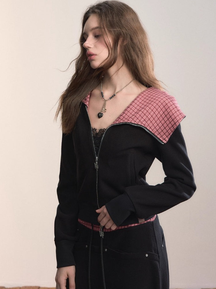 Black Short Asymmetric Hoodie