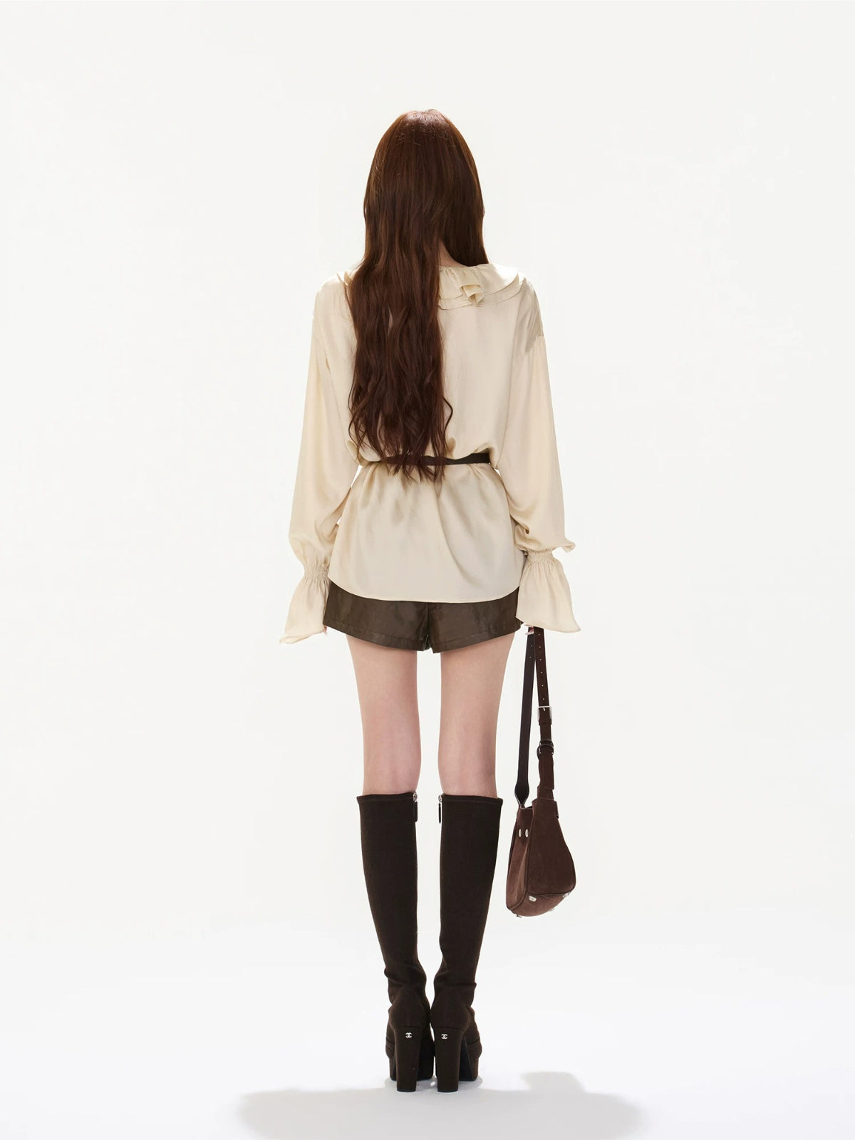 Satin Ruffle Blouse