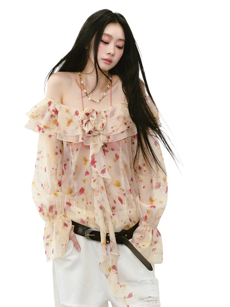 Floral Camisole Off-Shoulder Top