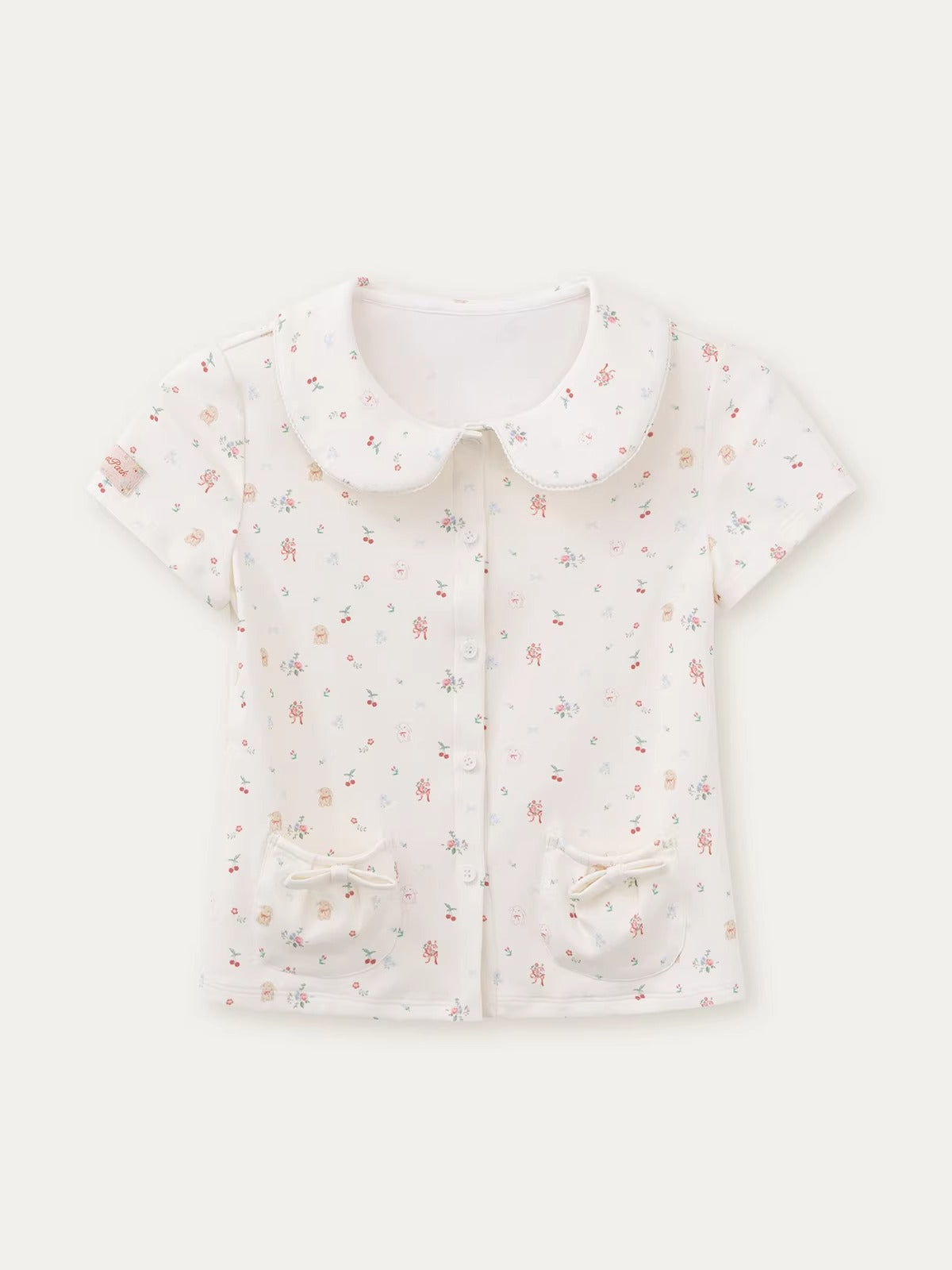 Floral Doll Collar T-shirt &Shorts Set