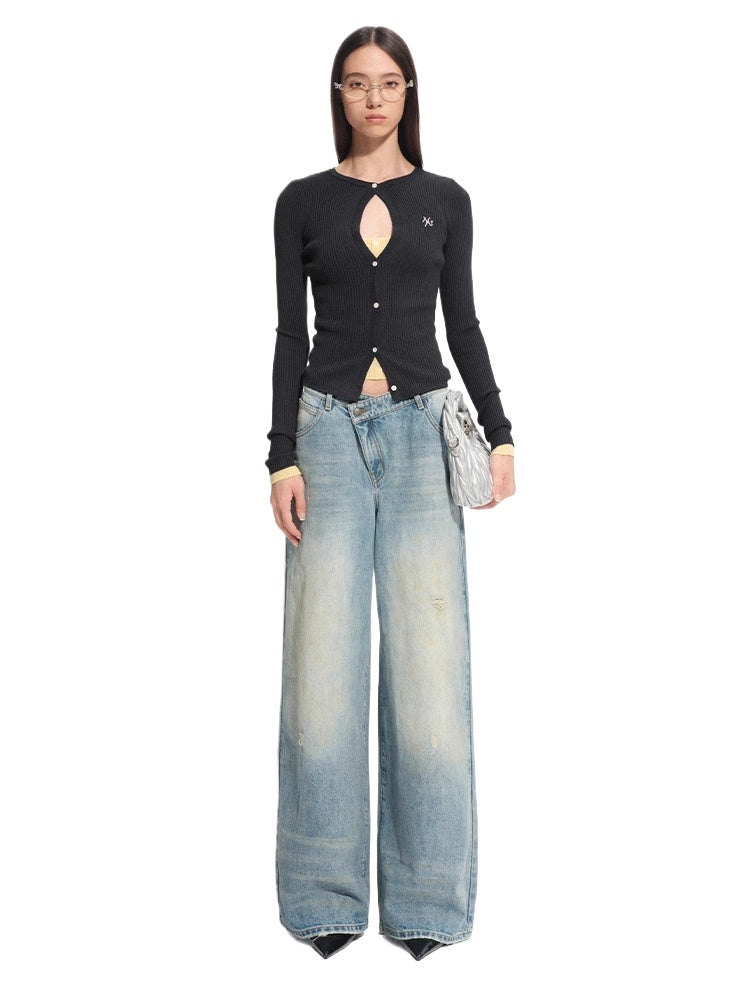 Perth Cutout Contrast Cardigan