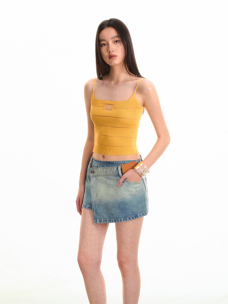 Modern Rhinestone Galaxy A-line Skirt