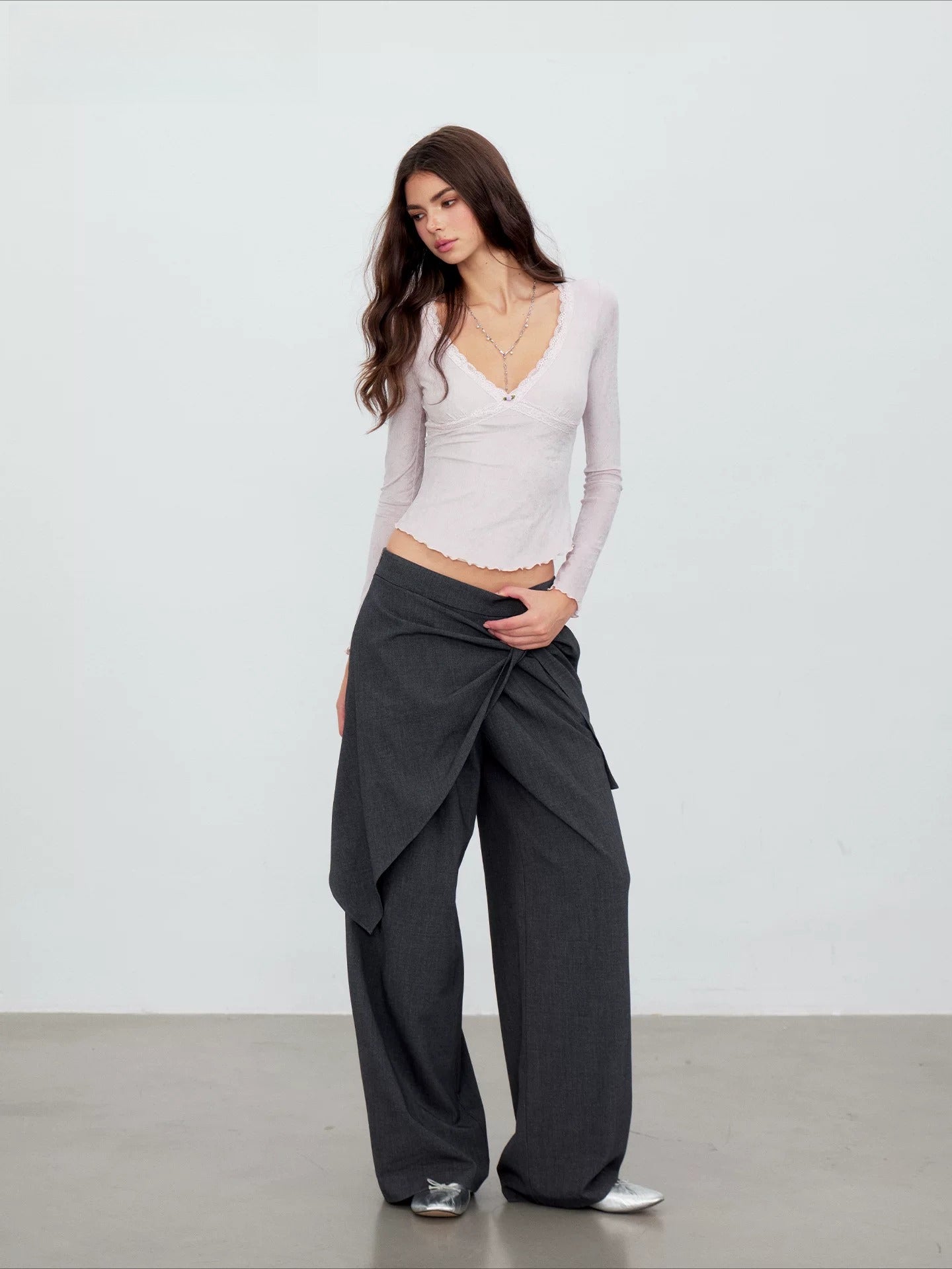 Twisted Wide Leg Trousers