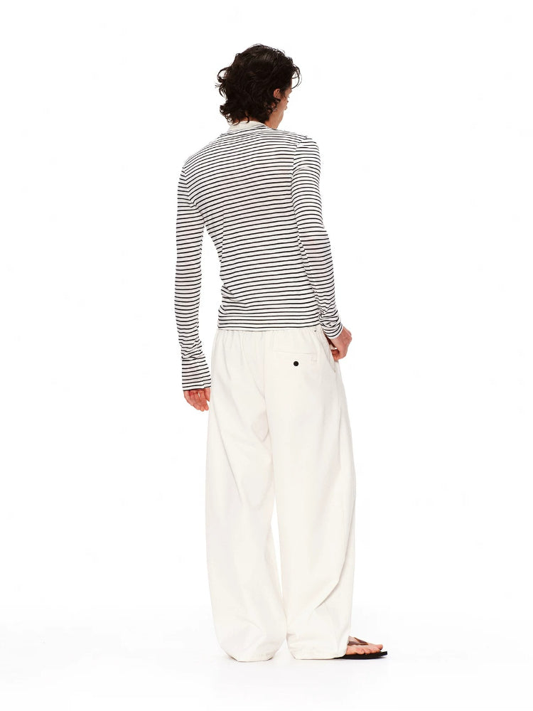 Layered Stripe Drape Top