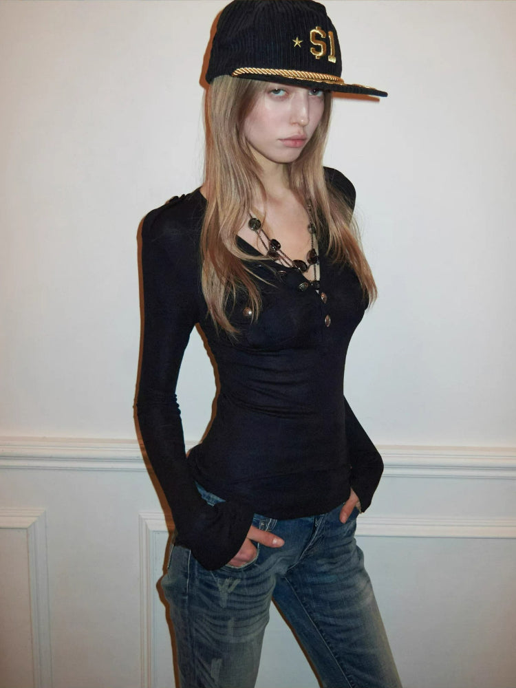 Pocket Henley Knit Top & Dress Set