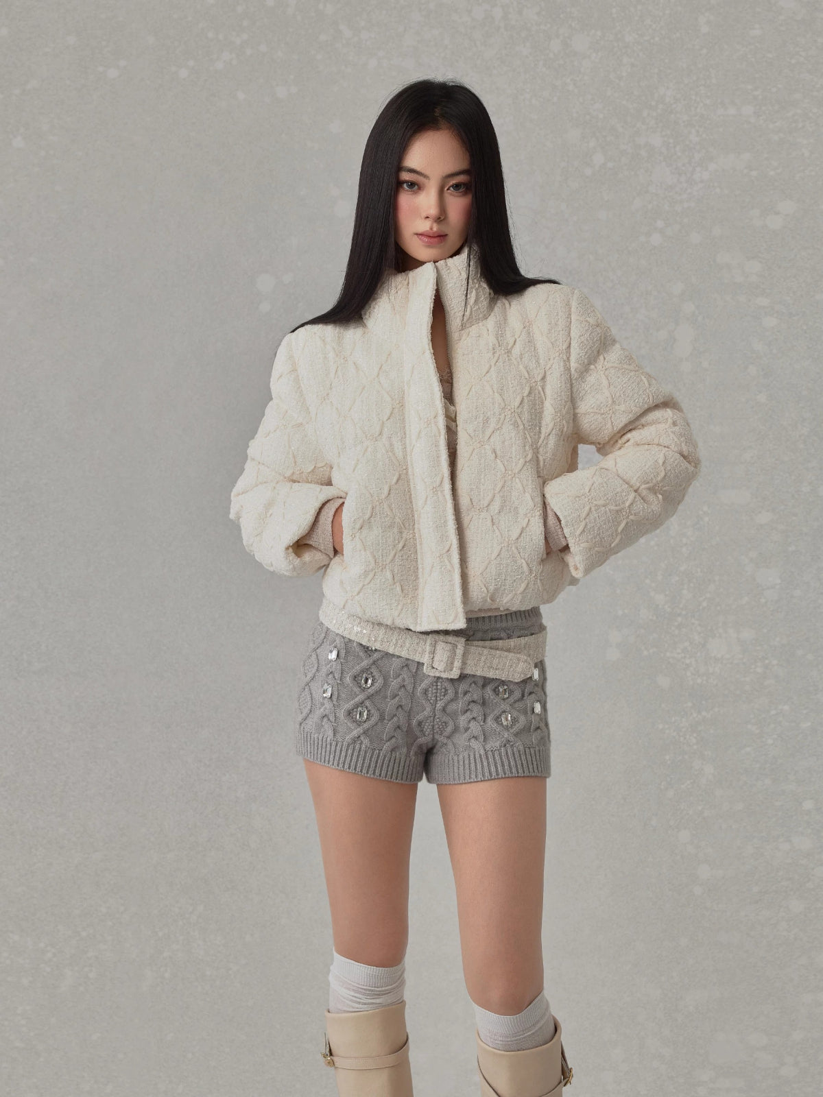 Embellished Knit Shorts