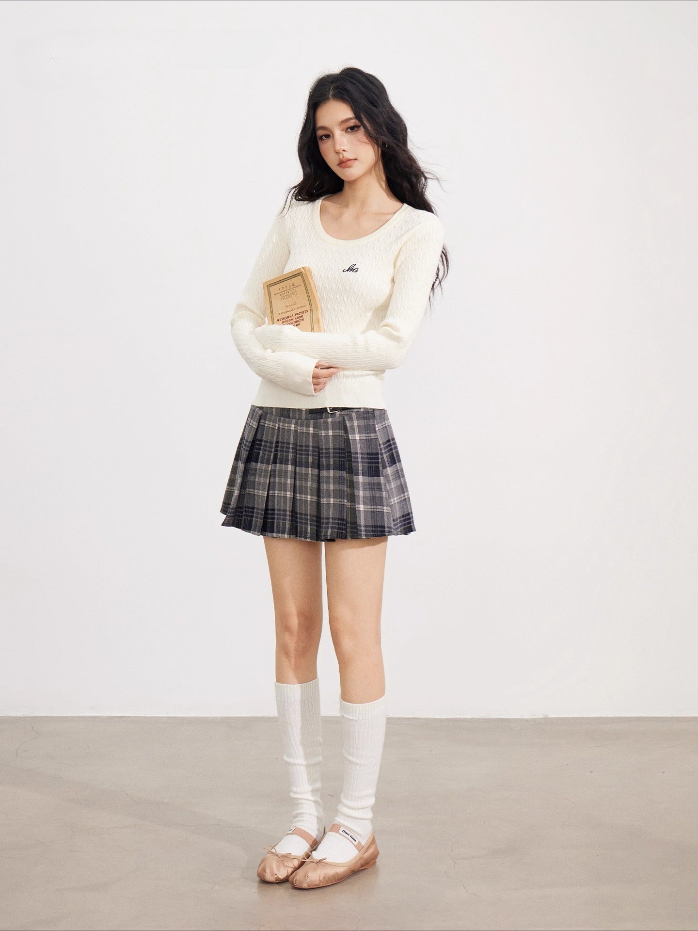 Black & Off-white Logo Knit Pullover