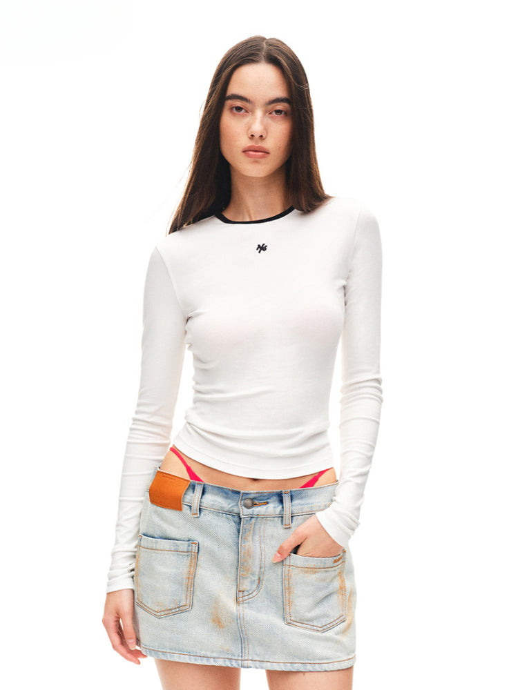 Modern Contrast-trim Regular-shoulder T-shirt