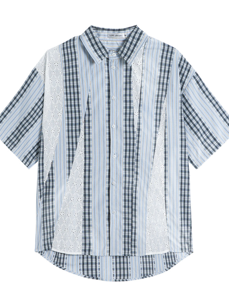 Lace - Plaid Embroidered Shirt