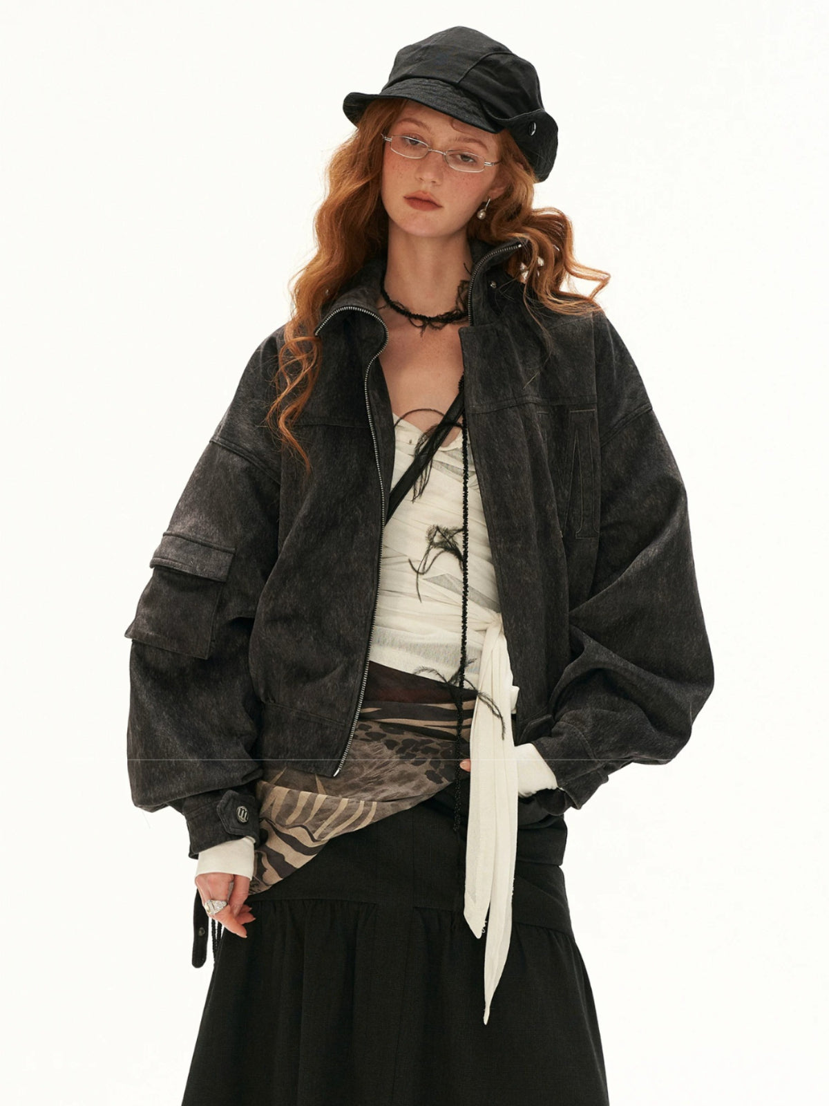 Layered Cross Tie Long Sleeve Top