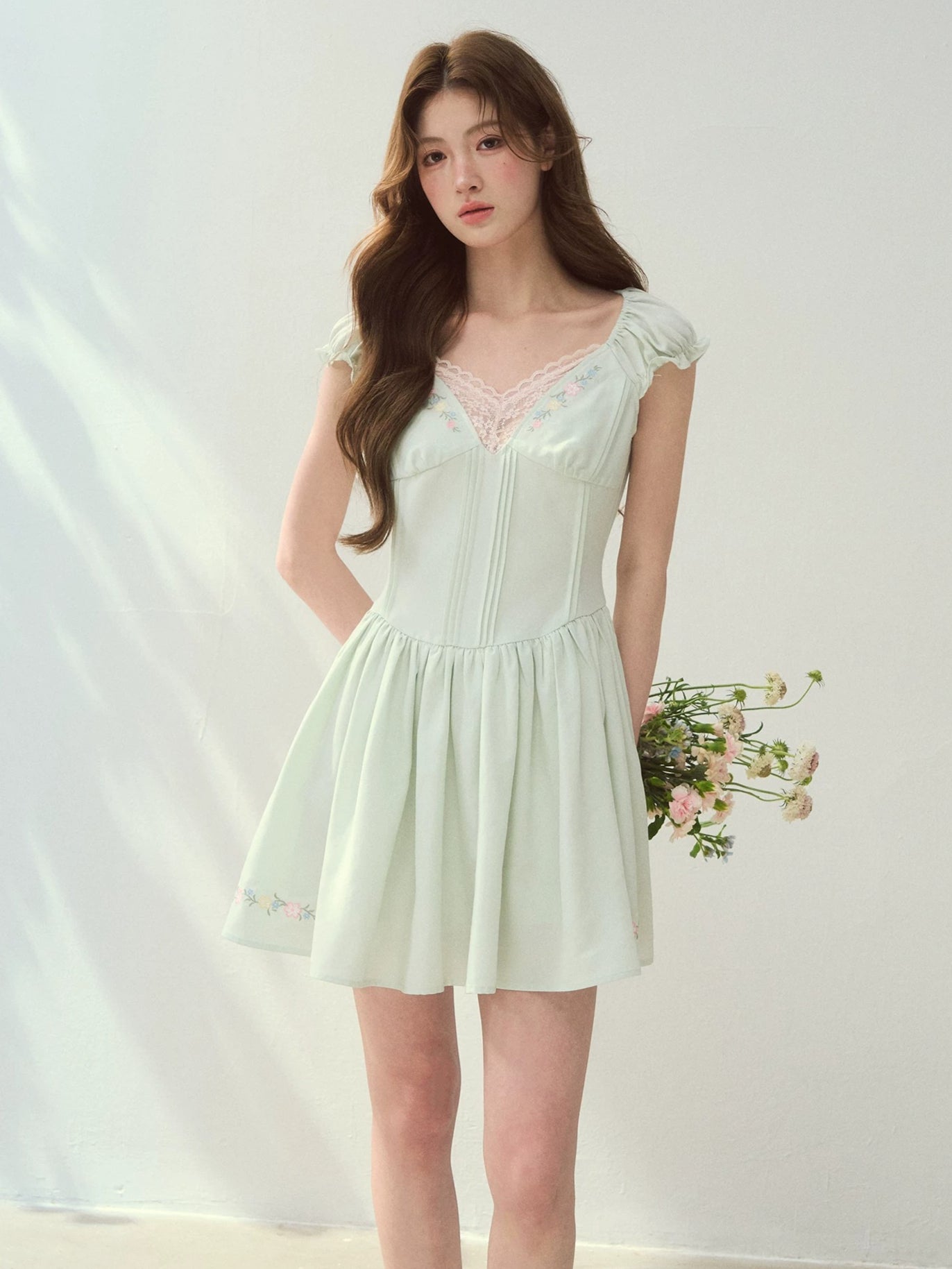 Green & Brown "Seaside Reading" Dress