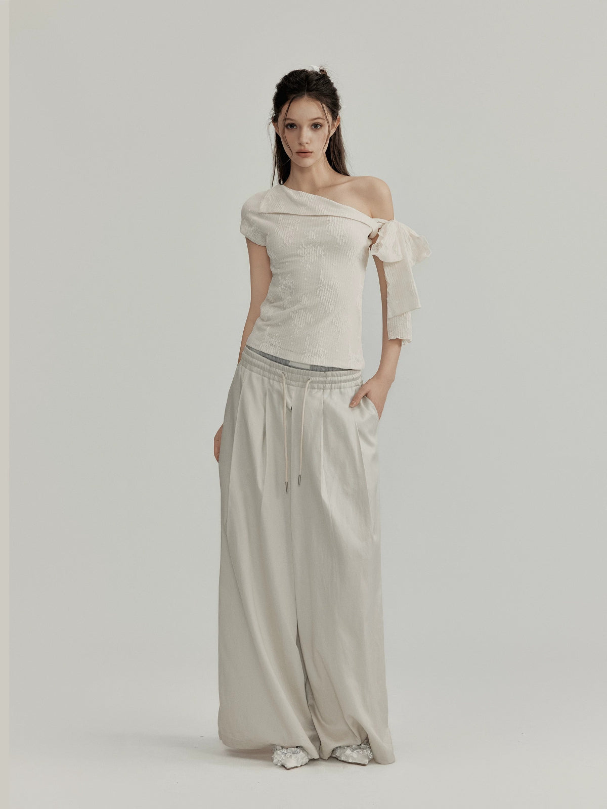 Lace Tie Shoulder Top
