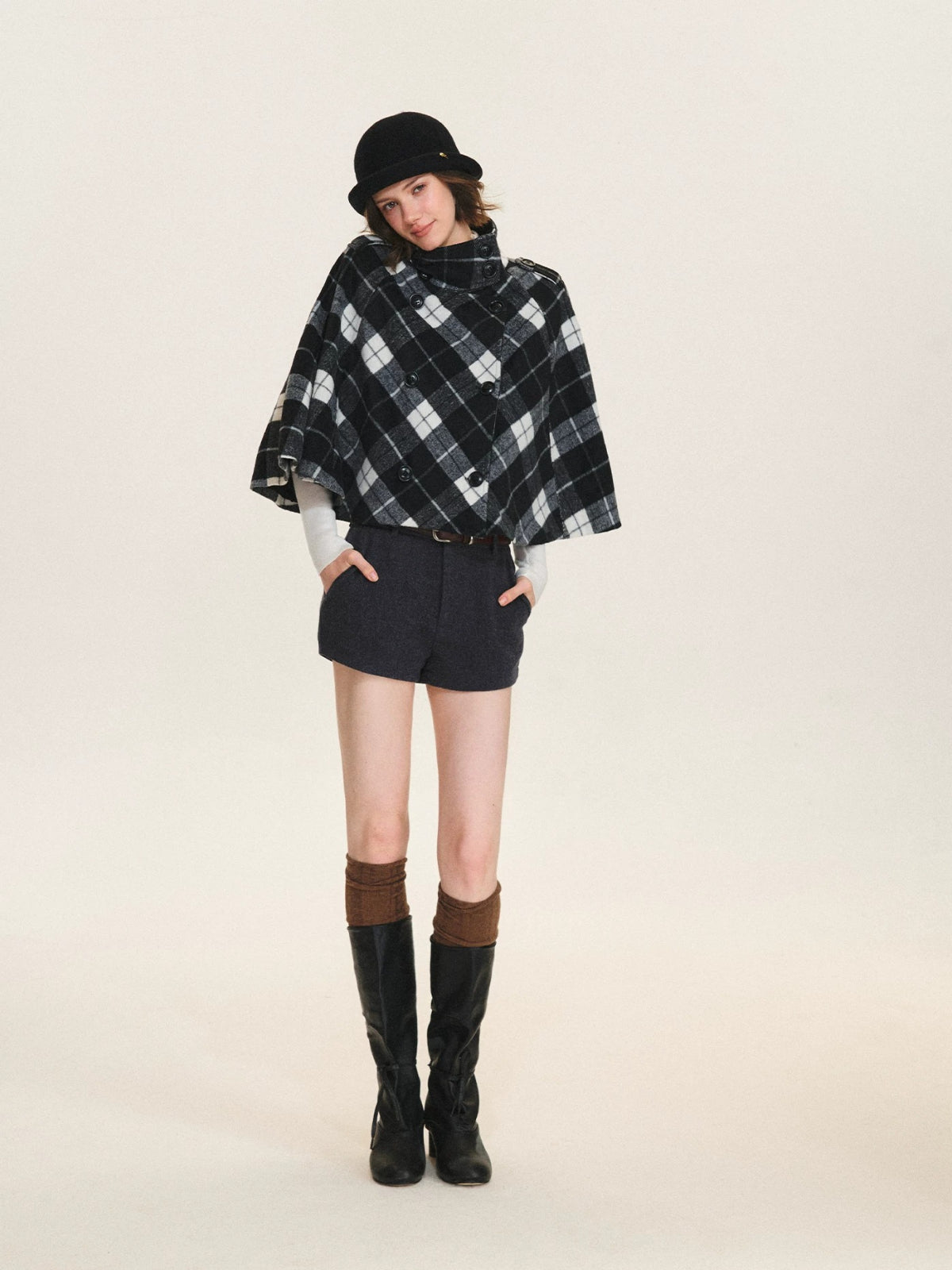 Belted Wool Blend Tailored Shorts