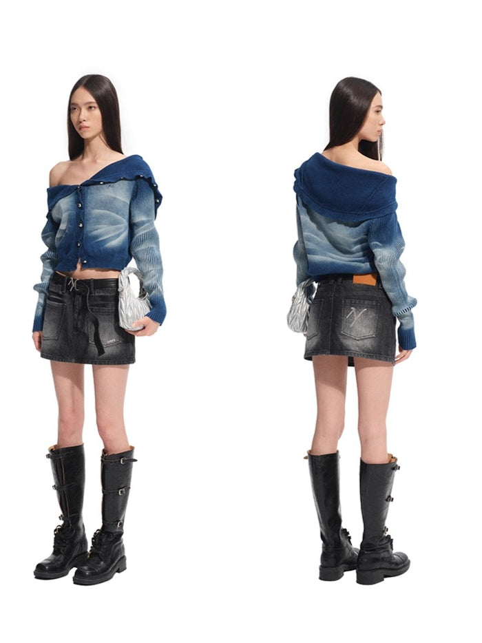 Blue Lightning Wash Cardigan