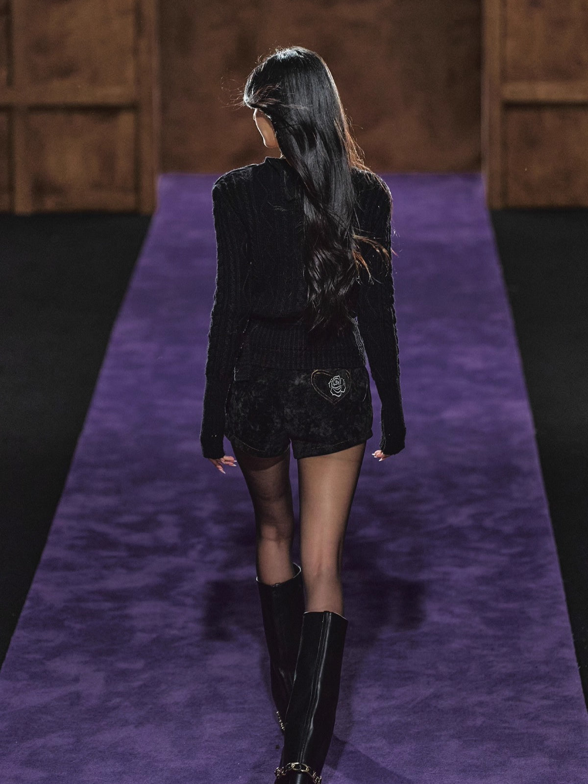 Black Corduroy Double-Breasted Shorts