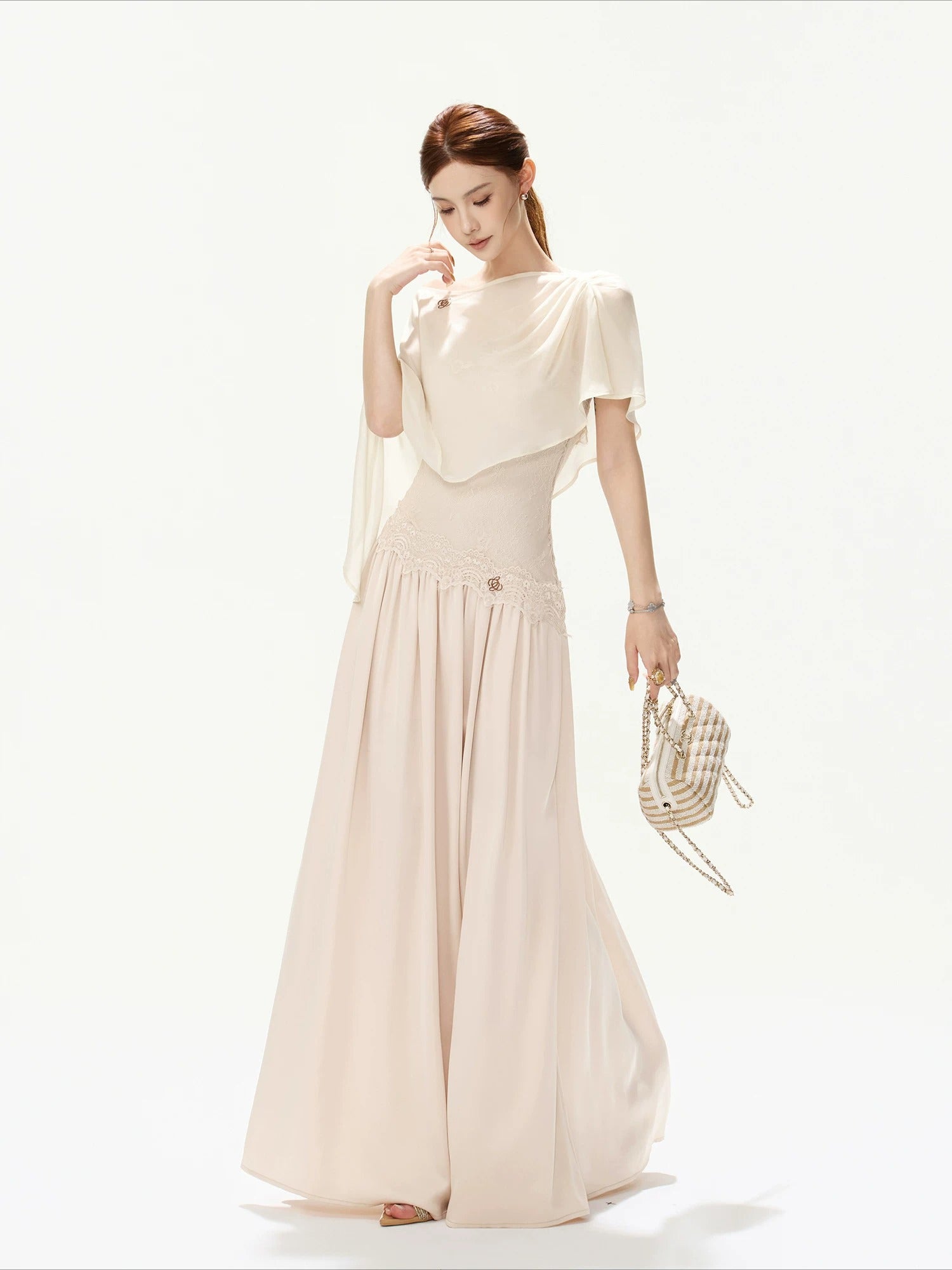 Lace Strapless Maxi Dress