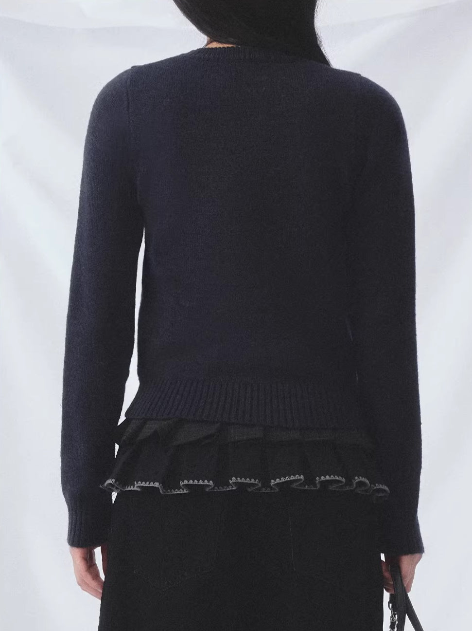 Navy Blue Butterfly Knit Top