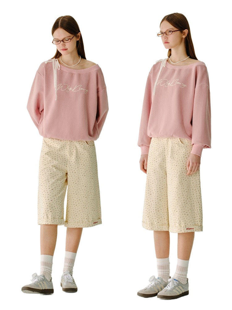 Pure Cotton Wide-Legged 5-Point Shorts