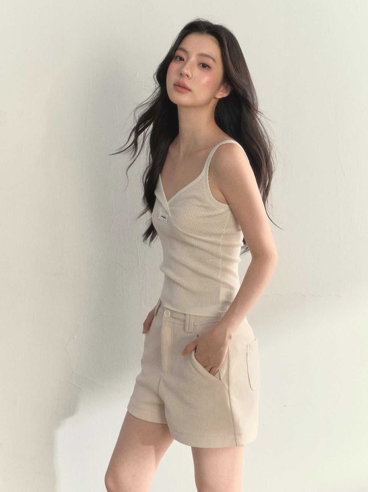Wool Knit Layered Camisole Top