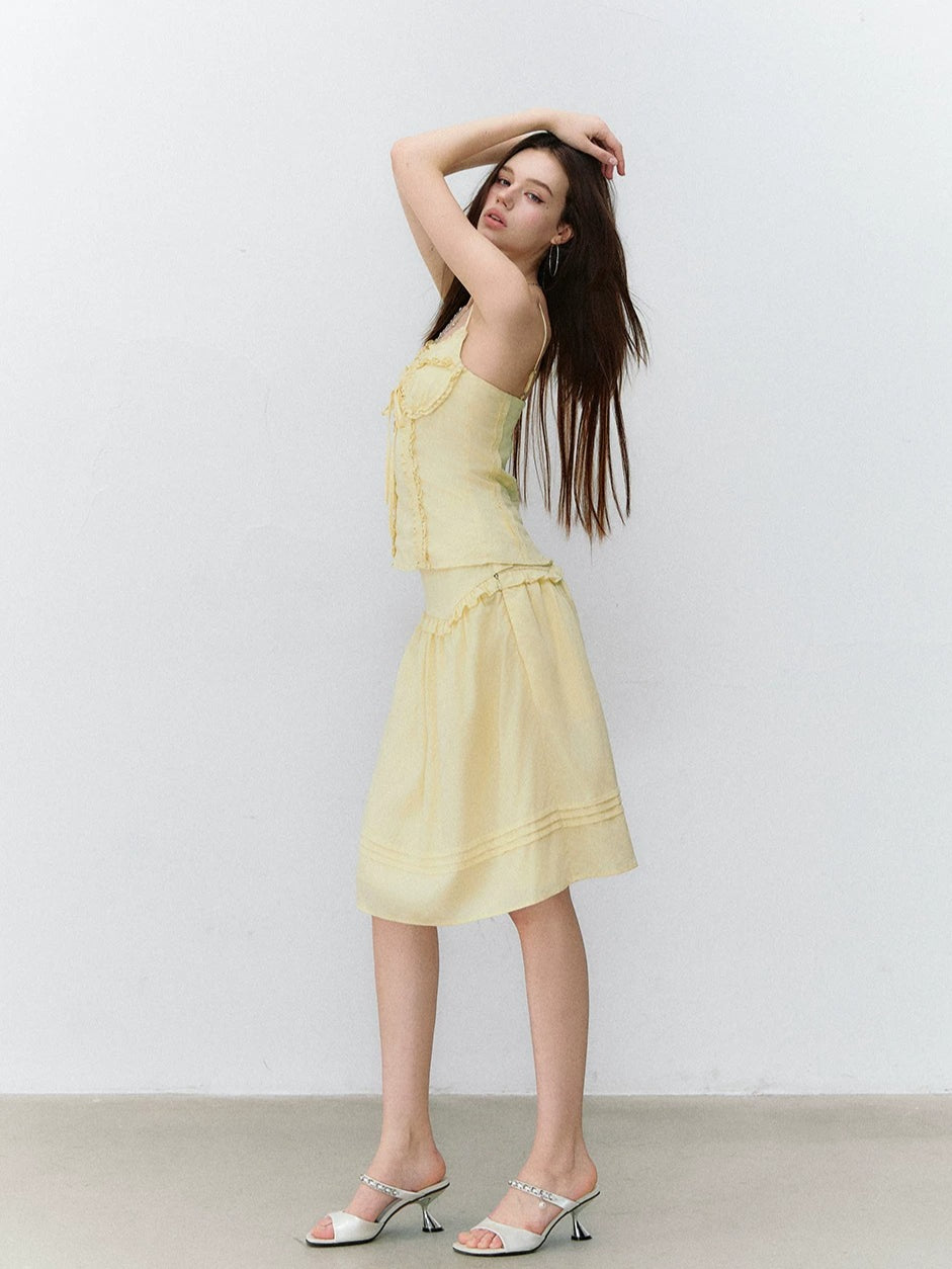 Butterfly Tie Tank Top & Skirt Set
