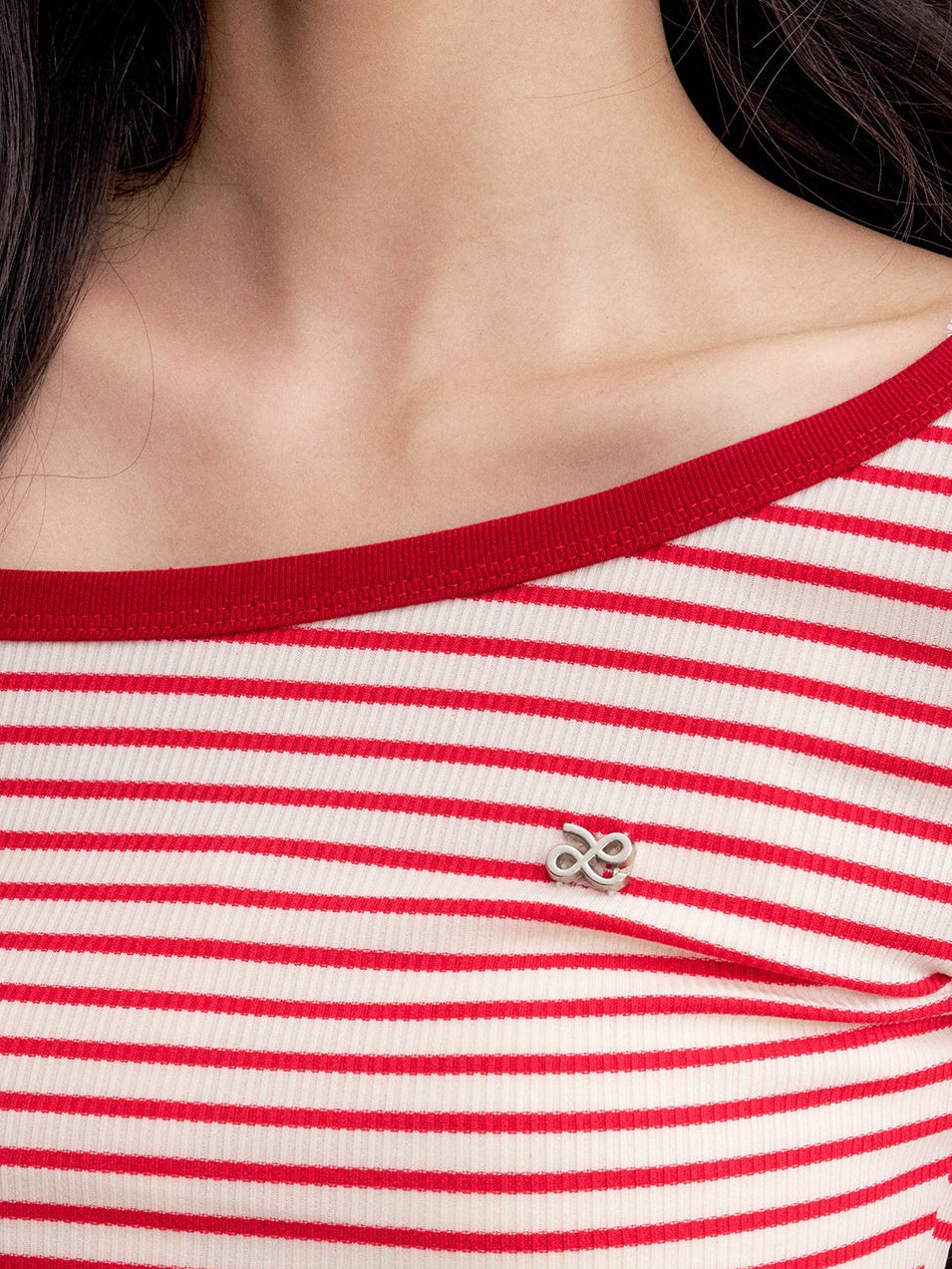Striped Off-Shoulder Knit Top