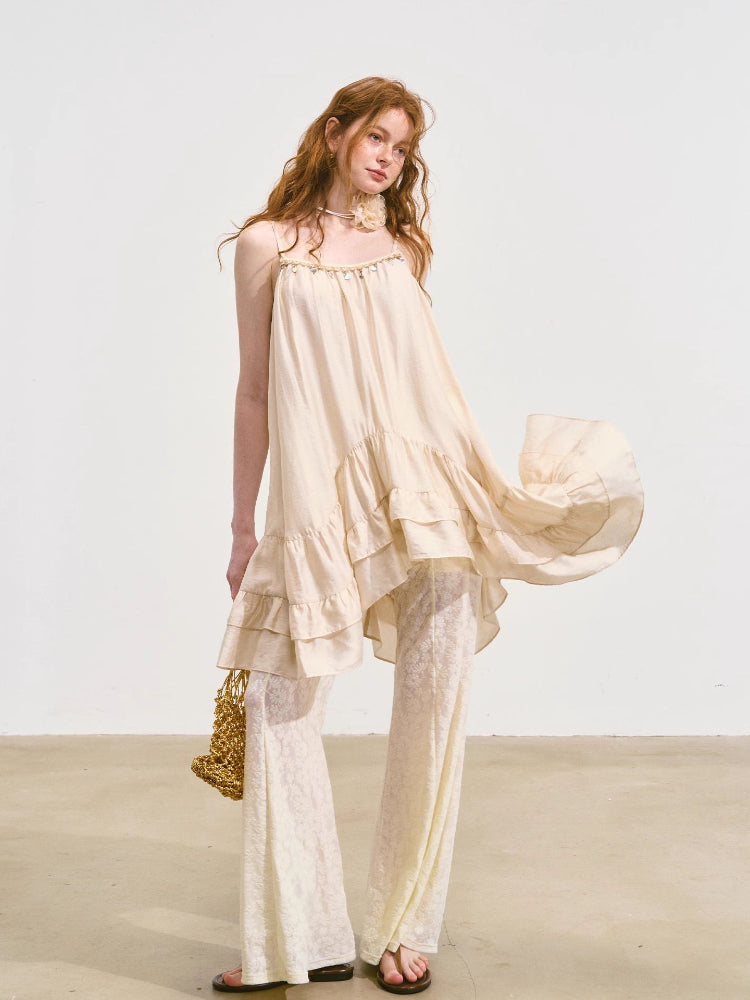 Strappy Ruffled Sexy Top & Pants Set