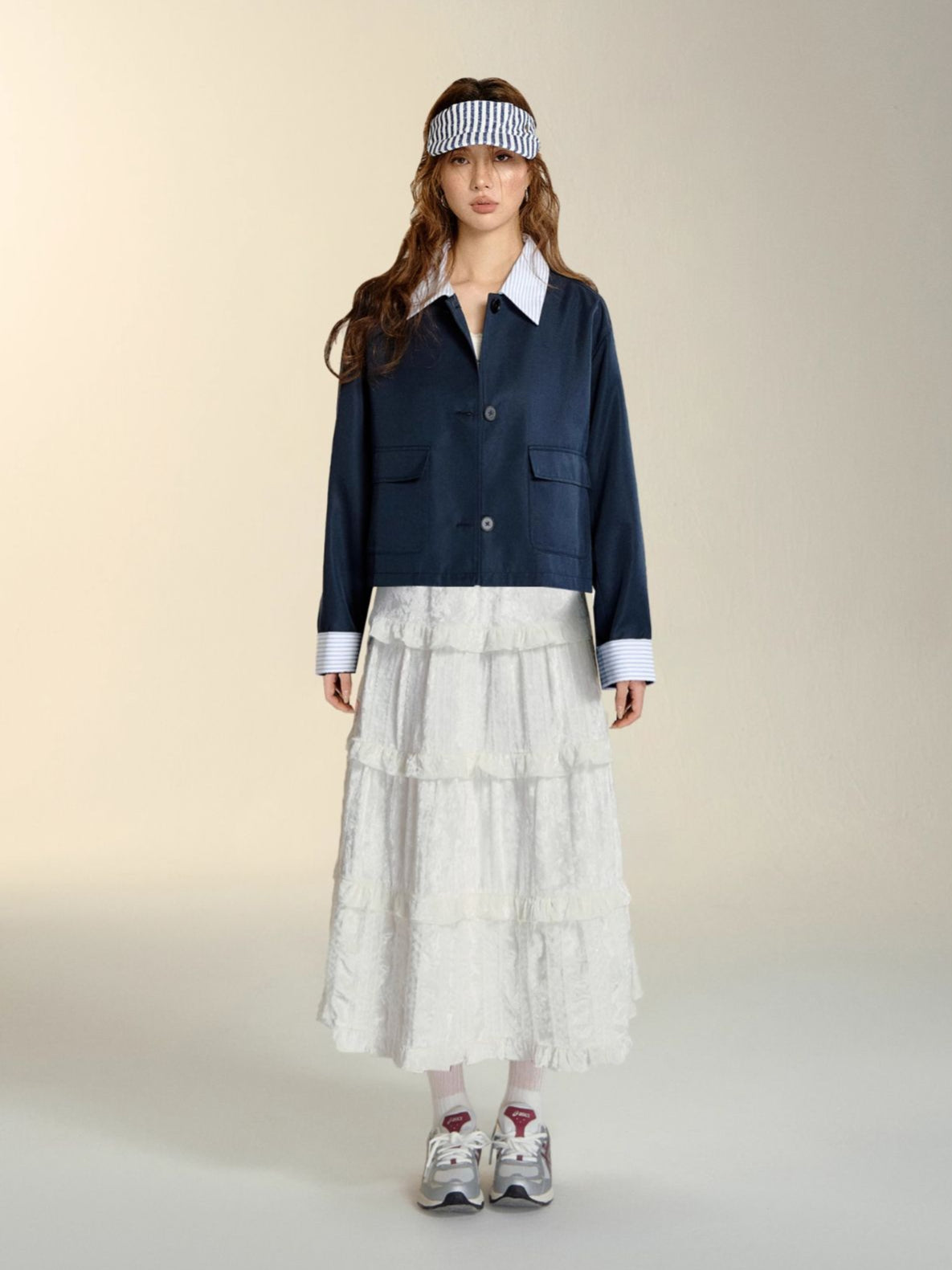 Patchwork Striped Trench