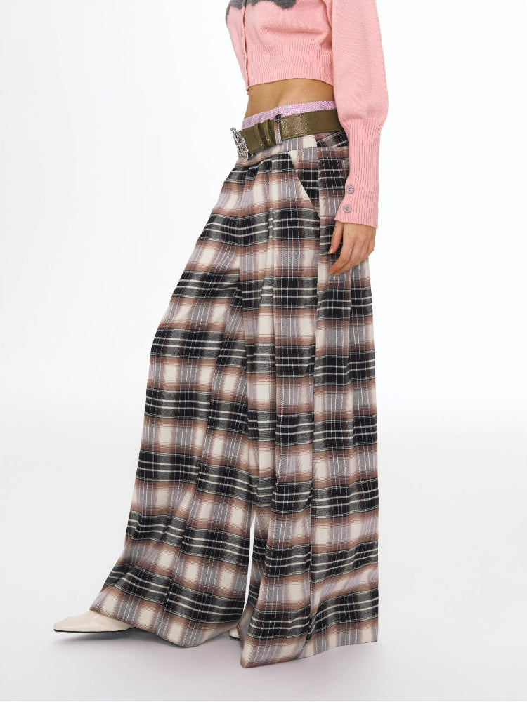 Manchester Plaid Wide Pants