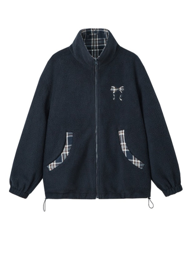 Reversible Plaid Fleece Jacket